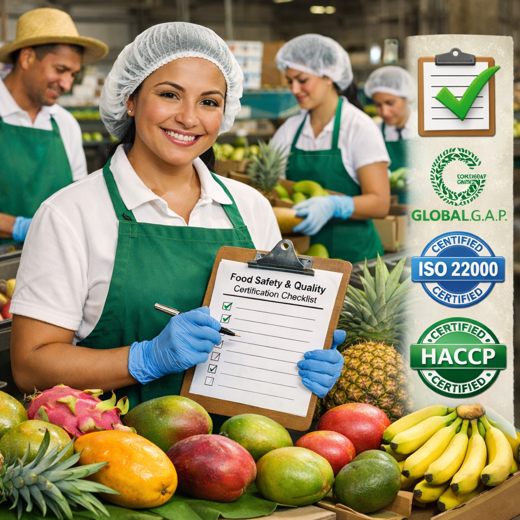 Site audit of tropical fruit growers for food safety certification